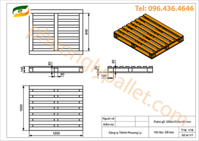 Pallet gỗ 4 hướng nâng